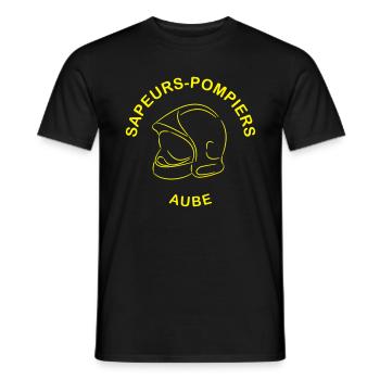 sapeurs-pompiers aube - T-shirt homme - noir - Devant - AI Model Male 178 light (178cm)