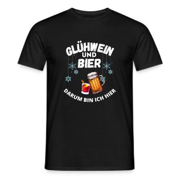 Glühwein Bier lustiger Spruch Geschenk Weihnachten - Männer T-Shirt - Schwarz - Vorne - AI Model Male 178 light (178cm)