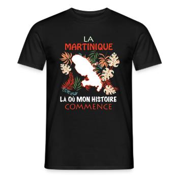 La Martinique Une Belle Histoire - T-shirt homme - noir - Devant - AI Model Male 178 light (178cm)