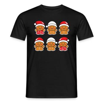 Bonhomme pain d'épice - T-shirt homme - noir - Devant - AI Model Male 178 light (178cm)