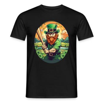 St. Patrick's Day Shamrock Baseball - Men's T-Shirt - black - Front - AI Model Male 178 light (178cm)