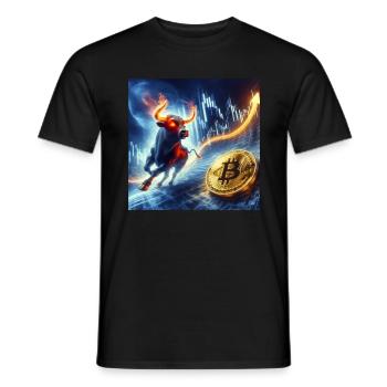 Bitcoin Bullrun Crypto BTC - Men's T-Shirt - black - Front - AI Model Male 178 light (178cm)