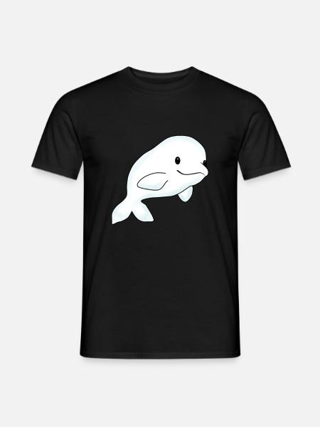 Belugawal Weißer Wal Meer Fisch Kinder - Männer T-Shirt - Schwarz