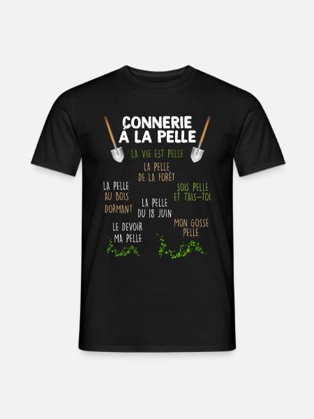 Humour jardinier, jardinière conneries à la pelle - T-shirt homme - noir