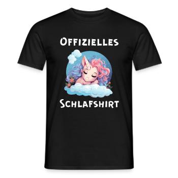 Einhorn Offizielles Schlafshirt Bett Schlafen Müde - Männer T-Shirt - Schwarz - Vorne - AI Model Male 178 light (178cm)