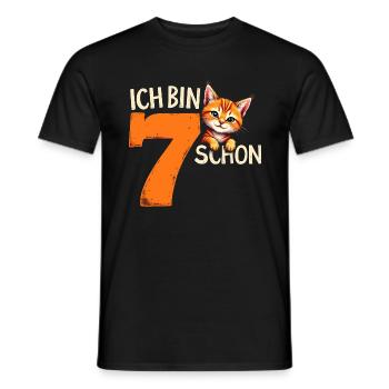 7. Geburtstag Mädchen Junge Katze Ich Bin Schon - Männer T-Shirt - Schwarz - Vorne - AI Model Male 178 light (178cm)