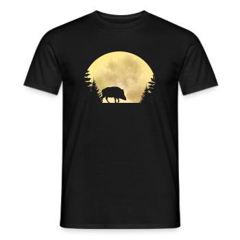 Wild boar hunting - hunter gift - Men's T-Shirt - black - Front - AI Model Male 178 light (178cm)