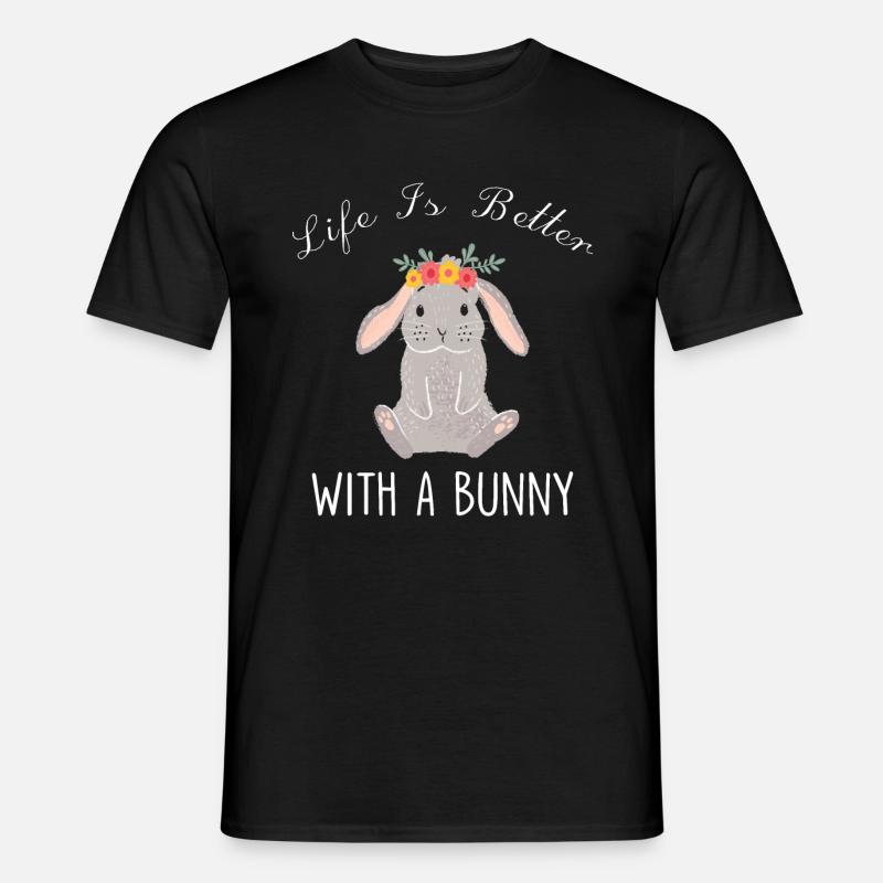Hasen Kaninchen - Männer T-Shirt - Schwarz