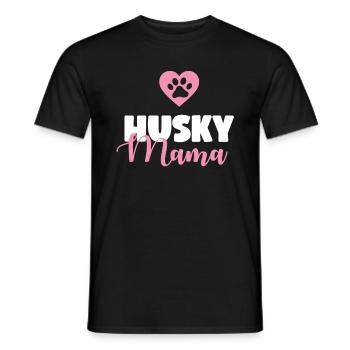 Husky dog - Men's T-Shirt - black - Front - AI Model Male 178 light (178cm)