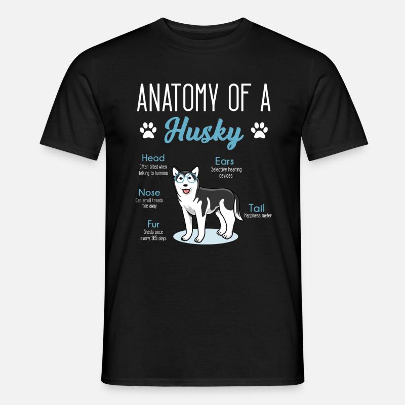 Huskyhund - Männer T-Shirt - Schwarz