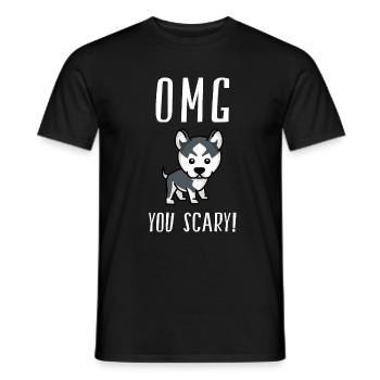 Husky dog - Men's T-Shirt - black - Front - AI Model Male 178 light (178cm)