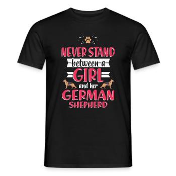 German shepherd dog - Men's T-Shirt - black - Front - AI Model Male 178 light (178cm)