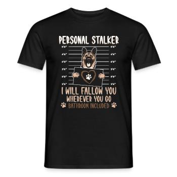 German shepherd dog - Men's T-Shirt - black - Front - AI Model Male 178 light (178cm)