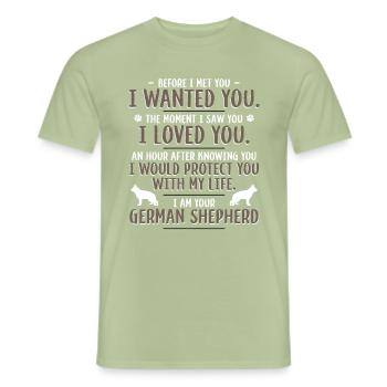 German shepherd dog - Men's T-Shirt - sage - Front - AI Model Male 178 light (178cm)