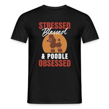 Pudel Poodle - Men's T-Shirt - black - Front - AI Model Male 178 light (178cm)