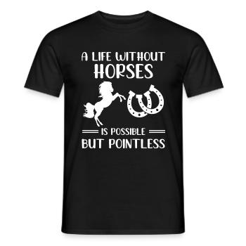 Ein Leben Ohne Pferde Ist Möglich - Pferd - Männer T-Shirt - Schwarz - Vorne - AI Model Male 178 light (178cm)