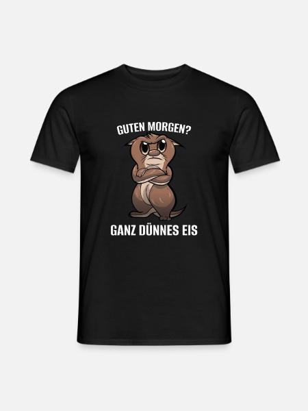 Otter Guten Morgen Dünnes Eis Lustig Witzig Spruch - Männer T-Shirt - Schwarz