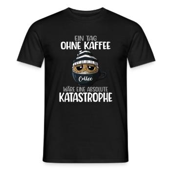 Spruch Kaffeeliebhaber Eule Jeden Tag Kaffee - Männer T-Shirt - Schwarz - Vorne - AI Model Male 178 light (178cm)