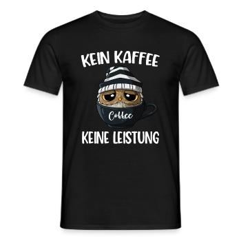 Kaffee Spruch Eule Kein Kaffee Keine Leistung - Männer T-Shirt - Schwarz - Vorne - AI Model Male 178 light (178cm)