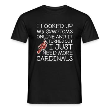 Cardinal rouge Cardinal rouge Symtome Cardinalis - T-shirt homme - noir - Devant - AI Model Male 178 light (178cm)