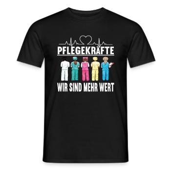 Statement Pflege Krankenschwester Pflegeleben MFA - Männer T-Shirt - Schwarz - Vorne - AI Model Male 178 light (178cm)