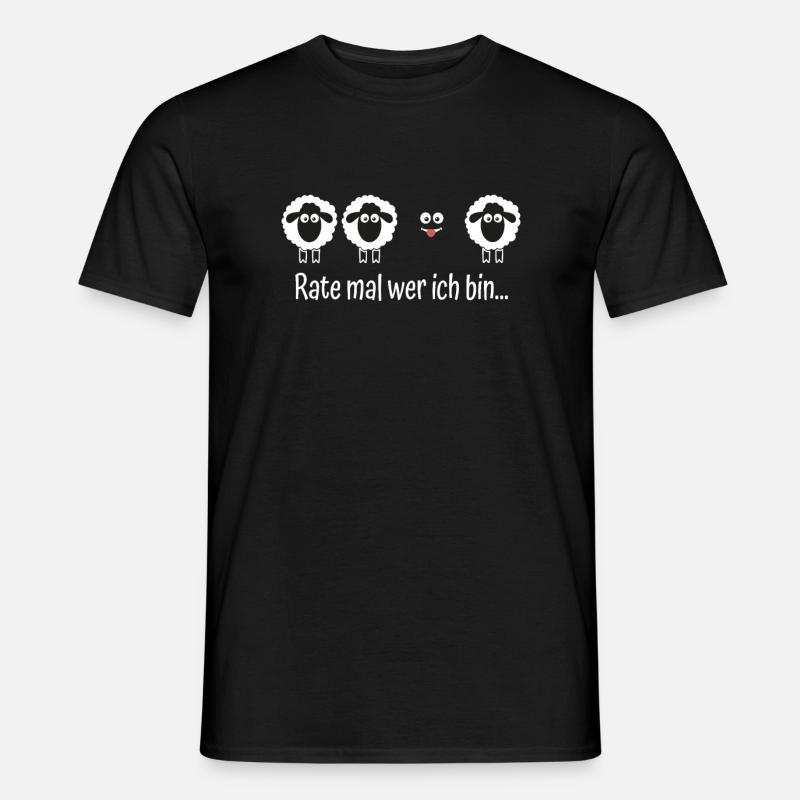Wer Bin Ich Lustiges Schwarzes Schaf Sarkasmus - Männer T-Shirt - Schwarz