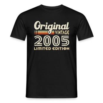 Original 2005 Vintage Geburtstagsgeschenk - Männer T-Shirt - Schwarz - Vorne - AI Model Male 178 light (178cm)