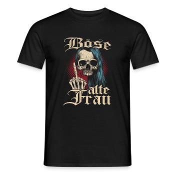 Nasty Old Woman Middle Finger - Men's T-Shirt - black - Front - AI Model Male 178 light (178cm)