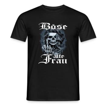 Evil Old Woman Skull - Men's T-Shirt - black - Front - AI Model Male 178 light (178cm)