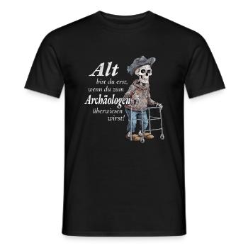 old are you first archaeologist retirement pensioner - Men's T-Shirt - black - Front - AI Model Male 178 light (178cm)