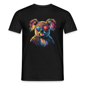 Koala avec lunettes de soleil - T-shirt homme - noir - Devant - AI Model Male 178 light (178cm)