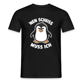 Funny Penguin Cool Saying I Have To Fuck - Men's T-Shirt - black - Front - AI Model Male 178 light (178cm)
