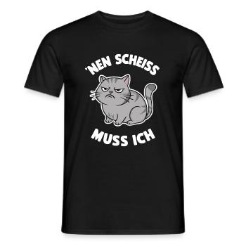 Lustig Katze Cooler Spruch Nen Scheiß Muss Ich - Männer T-Shirt - Schwarz - Vorne - AI Model Male 178 light (178cm)