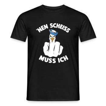 Lustig Möwe Cooler Spruch Nen Scheiß Muss Ich - Männer T-Shirt - Schwarz - Vorne - AI Model Male 178 light (178cm)