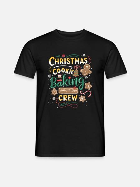 Weihnachten Weihnachtsplätzchen Backen Familie - Männer T-Shirt - Schwarz