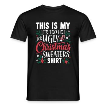 Funny Ugly Christmas Christmas - Men's T-Shirt - black - Front - AI Model Male 178 light (178cm)