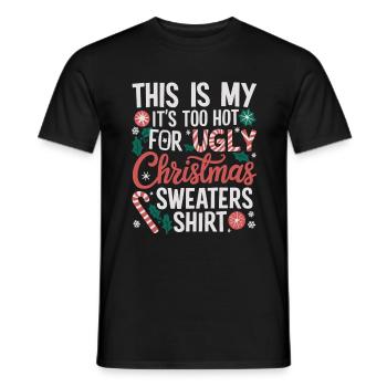 Funny Ugly Christmas Christmas - Men's T-Shirt - black - Front - AI Model Male 178 light (178cm)