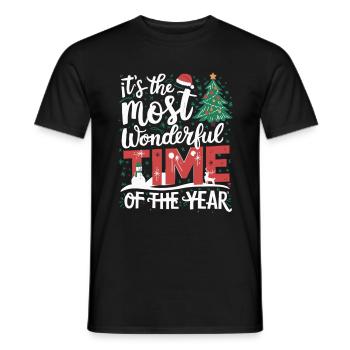 Most beautiful time of the year Christmas Christmas Eve - Men's T-Shirt - black - Front - AI Model Male 178 light (178cm)