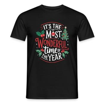 Heiligabend Weihnachten Schönste Zeit Des Jahres - Männer T-Shirt - Schwarz - Vorne - AI Model Male 178 light (178cm)