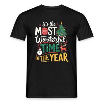 Christmas Christmas Eve Most beautiful time of the year - Men's T-Shirt - black - Front - AI Model Male 178 light (178cm)