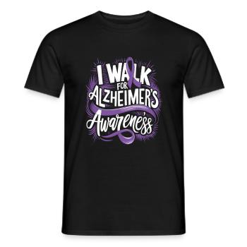 Alzheimer Bewusstsein Lila Band - Männer T-Shirt - Schwarz - Vorne - AI Model Male 178 light (178cm)