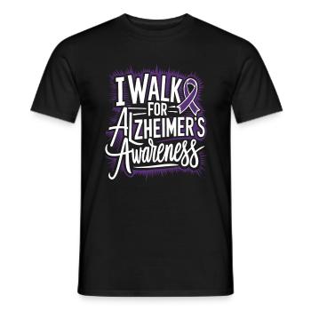 Alzheimer Bewusstsein Lila Band - Männer T-Shirt - Schwarz - Vorne - AI Model Male 178 light (178cm)