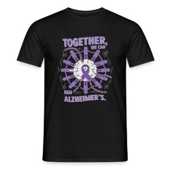 Alzheimer Bewusstsein Lila Band - Männer T-Shirt - Schwarz - Vorne - AI Model Male 178 light (178cm)
