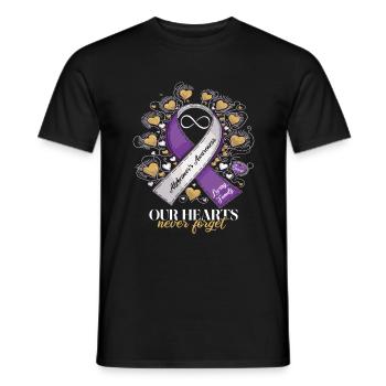 Alzheimer Bewusstsein Lila Band - Männer T-Shirt - Schwarz - Vorne - AI Model Male 178 light (178cm)