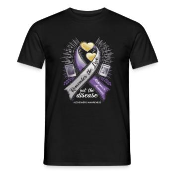 Alzheimer Bewusstsein Lila Band - Männer T-Shirt - Schwarz - Vorne - AI Model Male 178 light (178cm)