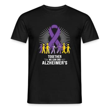 Alzheimer Bewusstsein Lila Band - Männer T-Shirt - Schwarz - Vorne - AI Model Male 178 light (178cm)