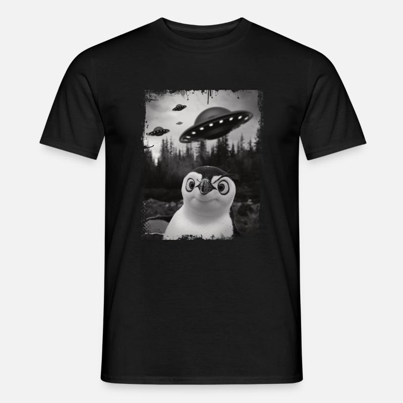 Cooler Lustiger Pinguin - Männer T-Shirt - Schwarz