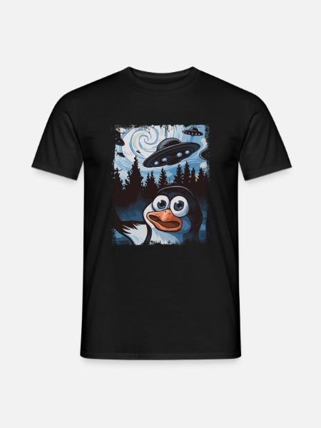 Cooler Lustiger Pinguin - Männer T-Shirt - Schwarz