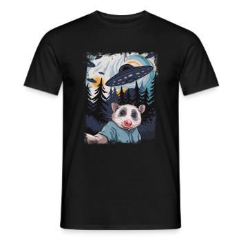 Funny Opossum Possum Weird Stuff Meme Design - Men's T-Shirt - black - Front - AI Model Male 178 light (178cm)