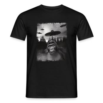 Drôle Gorille OVNI Trucs étranges Mème - T-shirt homme - noir - Devant - AI Model Male 178 light (178cm)